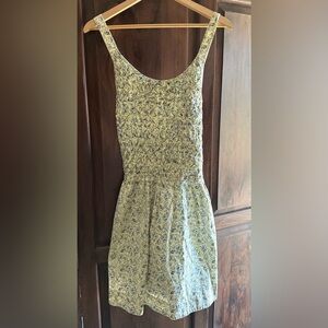 Free People Green Sundress Sleeveless Scoop Neck, backless